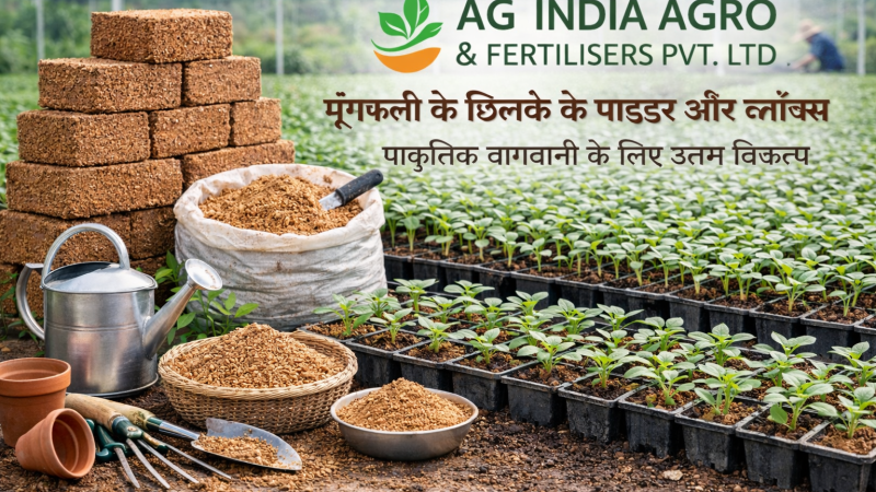 ग्राउंडनट शेल पाउडर और ब्लॉक्स: प्राकृतिक और उपयोगी कृषि समाधान